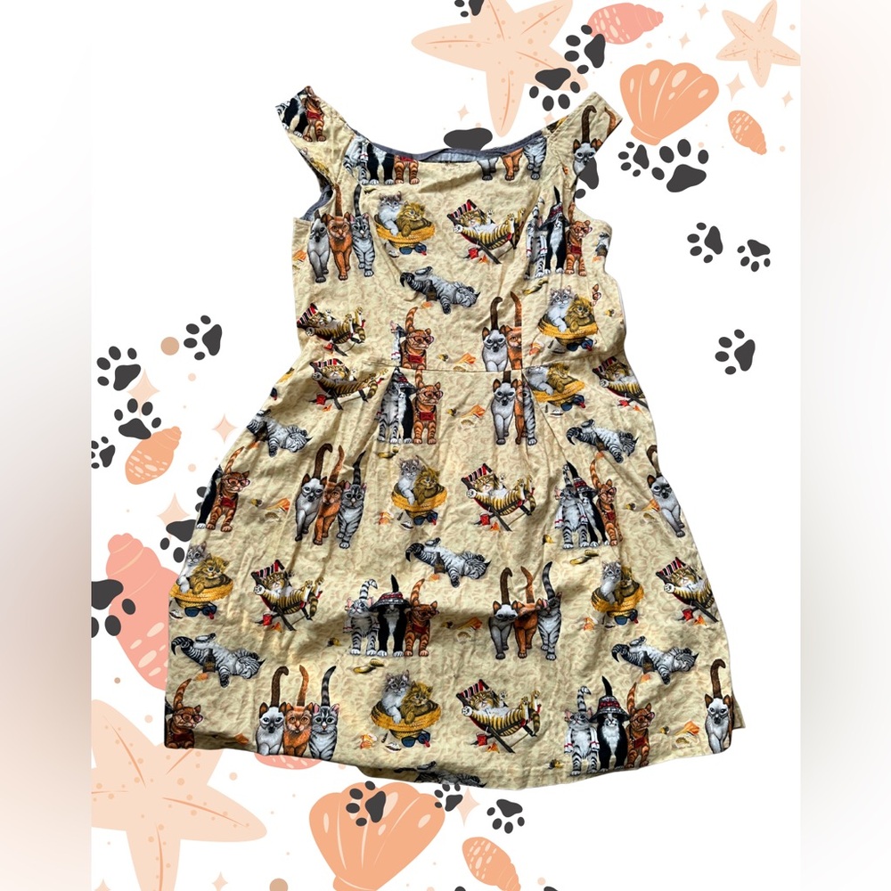 Handmade Kittens on the Beach Dress